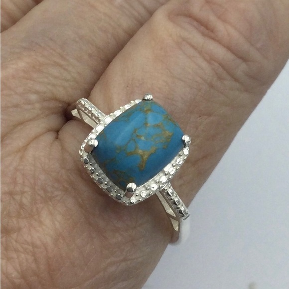 Sz 10 Genuine Mohave Blue Turquoise Ring - Picture 3 of 4